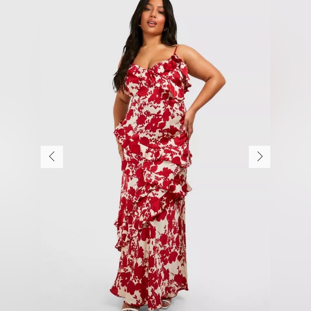 Boohoo silk feel dress maxi